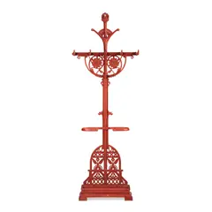 AESTHETIC MOVEMENT HALLSTAND, CIRCA 1880 by Christopher Dresser, 1880, painted cast iron, sold Oct 2025