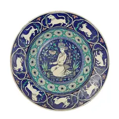 FAIENCE CHARGER, 1878 by Torquato Castellani, 1878, tin-glazed earthenware, sold Oct 2025