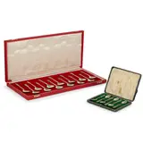 Merged With Line 14 A. E. Jones, CASED SET OF THIRTEEN APOSTLE SPOONS, 1977, 1977, silver