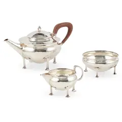 A. E. Jones, ARTS & CRAFTS TEA SERVICE, CIRCA 1910, 1910, silver