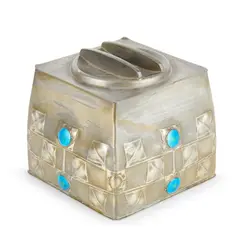 Archibald Knox, LARGE-SIZED BISCUIT BOX & COVER, CIRCA 1905, 1905, pewter and enamel