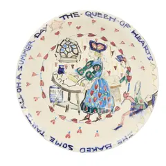 Jessie M. King, 'QUEEN OF HEARTS' BOWL, CIRCA 1940, 1940, painted and glazed earthenware