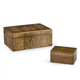 GLASGOW SCHOOL CASKET, 1917 by Margaret de Courcy Lewthwaite Dewar, 1917, painted and stained beech, offered Oct 2025