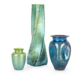 Loetz, THREE VASES, CIRCA 1900, 1900, iridescent glass