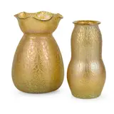Loetz, TWO VASES, CIRCA 1910, 1910, iridescent clear glass