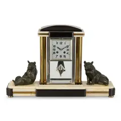 Louis Riché, ART DECO MANTEL CLOCK, CIRCA 1935, 1935, the case in glass