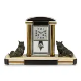 ART DECO MANTEL CLOCK, CIRCA 1935 by Louis Riché, 1935, the case in glass, offered Oct 2025