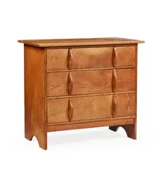 CHEST OF DRAWERS, CIRCA 1915 by Ernest Gimson, 1915, oak, sold Oct 2025