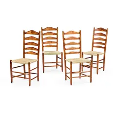 Ernest Gimson, SET OF FOUR CHAIRS, CIRCA 1910, 1910, oak