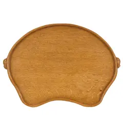 KIDNEY-SHAPED TRAY, CIRCA 1950 by Robert 'Mouseman' Thompson, 1950, oak, sold Oct 2025