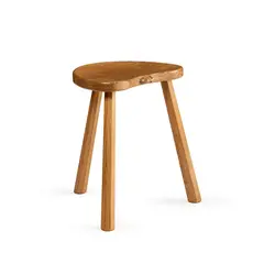 KIDNEY-SHAPED STOOL, CIRCA 1950 by Robert 'Mouseman' Thompson, 1950, oak, sold Oct 2025
