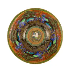 Daisy Makeig-Jones, 'POPLAR TREES' FAIRYLAND FLAME-LUSTRE FOOTED BOWL, CIRCA 1925, 1925, lustre-glazed earthenware
