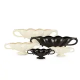 William John Marriner, GROUP OF ALBER WARE 'FMC' FLOWER VASES, DESIGNED 1936-7, 1936, black and white glazed earthenware