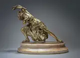 Claire Jeanne Roberte Colinet, DANCER OF CARTHAGE, patinated and cold-painted bronze