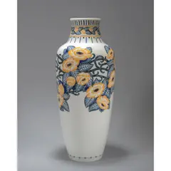 Marcel Prunier, VASE, painted and gilded porcelain