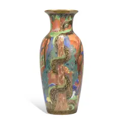 Daisy Makeig-Jones, FAIRYLAND LUSTRE TREE SERPENT VASE, glazed earthenware