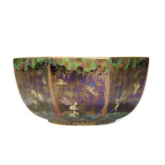 Daisy Makeig-Jones, FAIRYLAND LUSTRE FAIRY IN A CAGE BOWL, glazed earthenware