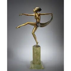 Josef Lorenzl, DANCING FIGURE, patinated and cold-painted bronze