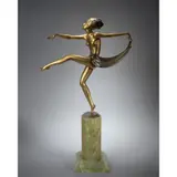 Josef Lorenzl, DANCING FIGURE, patinated and cold-painted bronze