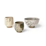 William Marshall, FOOTED BOWL AND TWO YUNOMI TEA BOWLS, stoneware