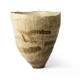 Ewen Henderson, LARGE ORGANIC FORM, in pale fawn and brown glaze