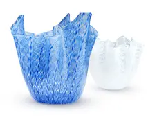 TWO FAZZOLETTO VASES by Fulvio Bianconi, glass, offered May 2025