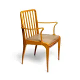 O.B.E. Basil Spence O.M., 'ALLEGRO' ARMCHAIR, DESIGNED 1949, 1949, laminated wood and leather upholstery