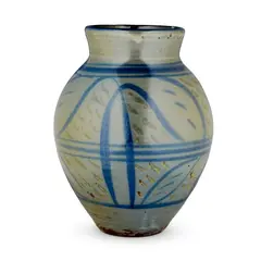VASE by Michael Cardew, earthenware, Vumé lily decoration, sold May 2025