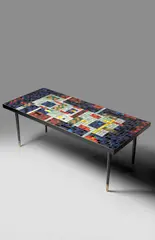 John Piper, TABLE, c. 1957-9, 1957, ceramic mosaic and painted metal