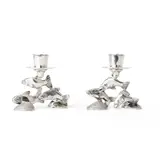 Leslie Durbin, PAIR FISH CANDLESTICKS, 1956, 1956, silver