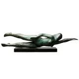 Laurence Broderick, SWIMMER FREESTYLE, patinated bronze on black marble