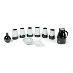 Chris Keenan, SET OF SIX 'TOMORROW A LANDSCAPE' VESSELS, porcelain