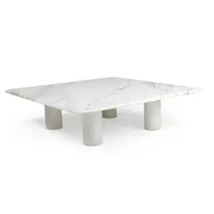 Angelo Mangiarotti, COFFEE TABLE, c. 1970, 1970, white veined marble