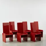 Kazuhide Takahama, SIX 'KAZUKI' CHAIRS, 1970S, lacquered wood
