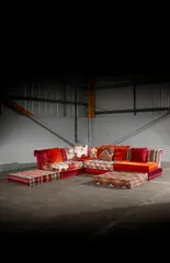 MAH JONG MODULAR SOFA, DESIGNED 1971 by Hans Hopfer, 1971, each seat cushion upholstered, sold May 2025