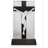 René Lalique, CHRIST, NO. 1203, frosted and black enamelled