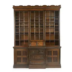 Philip Webb, ARTS & CRAFTS SECRETAIRE BOOKCASE CABINET, CIRCA 1890, 1890, green stained oak