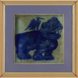 Willam de Morgan, ‘HIPPOPOTAMUS AND TICK BIRDS’, AN ARTS & CRAFTS 6-INCH TILE, CIRCA 1890, 1890, glazed earthenware