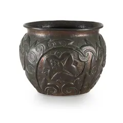John Pearson, ARTS & CRAFTS JARDINIÈRE, 1897, 1897, repoussé-decorated copper