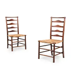 Charles Robert Ashbee, PAIR OF ARTS & CRAFTS LADDERBACK SIDE CHAIRS, CIRCA 1905, 1905, oak