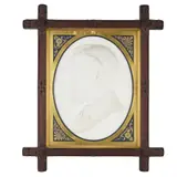 James Milo Giffith, RELIEF PORTRAIT OF A GENTLEMAN, painted and mahogany frame