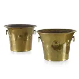 Richard Llewellyn Rathbone, PAIR OF ARTS & CRAFTS JARDINIÈRES, CIRCA 1900, 1900, repoussé-decorated brass