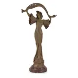 Alphonse Nelson, 'STELLA', AN ART NOUVEAU FIGURAL LAMP, CIRCA 1900, 1900, marble base