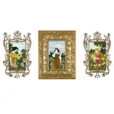 Carl Sigmund Luber, PAIR OF JUGENDSTIL WALL PLAQUES, CIRCA 1900, 1900, glazed earthenware with tube line decoration