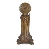 Friedrich Goldscheider, JUGENDSTIL FIGURAL CLOCK, CIRCA 1900, 1900, patinated terracotta