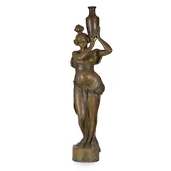 Friedrich Goldscheider, WATER CARRIER FIGURE, CIRCA 1890, 1890, patinated terracotta