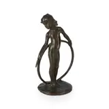 Bernhard Hoetger, 'MÄDCHEN MIT REIF', CIRCA 1901, 1901, bronze