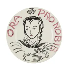 Cecile Walton, PLATE, 1944, 1944, painted and glazed ceramic