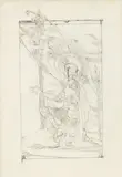 Jessie M. King, KNIGHT AT PRAYER, CIRCA 1903, 1903, pen and ink on vellum