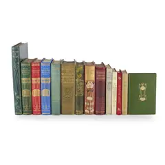 Talwin Morris, LARGE COLLECTION OF WORKS IN BINDINGS DESIGNED BY MORRIS, original red cloth gilt with enamel-effect decoration in light and dark green